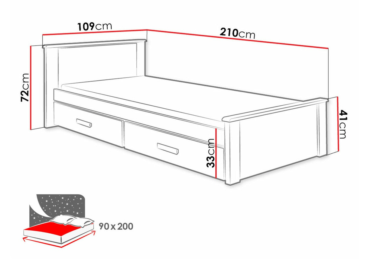 Ágy Aldo 90 (Minesota 90), Szín: Fehér + Kék
