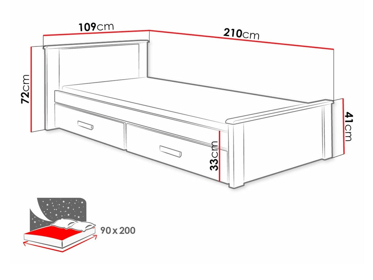Ágy Aldo 90 (Minesota 90), Szín: Fehér + Szürke