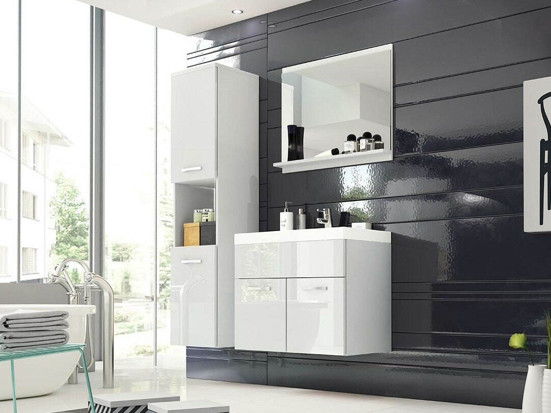 Fürdőszoba garnitúra Montreal (Floryna), Szín: Fehér + Fényes fehér