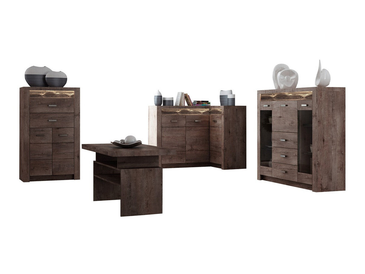 Nappali szett Indianapolis II (Nadia II), Szín: Sötét kőris, Led világítás: Nem