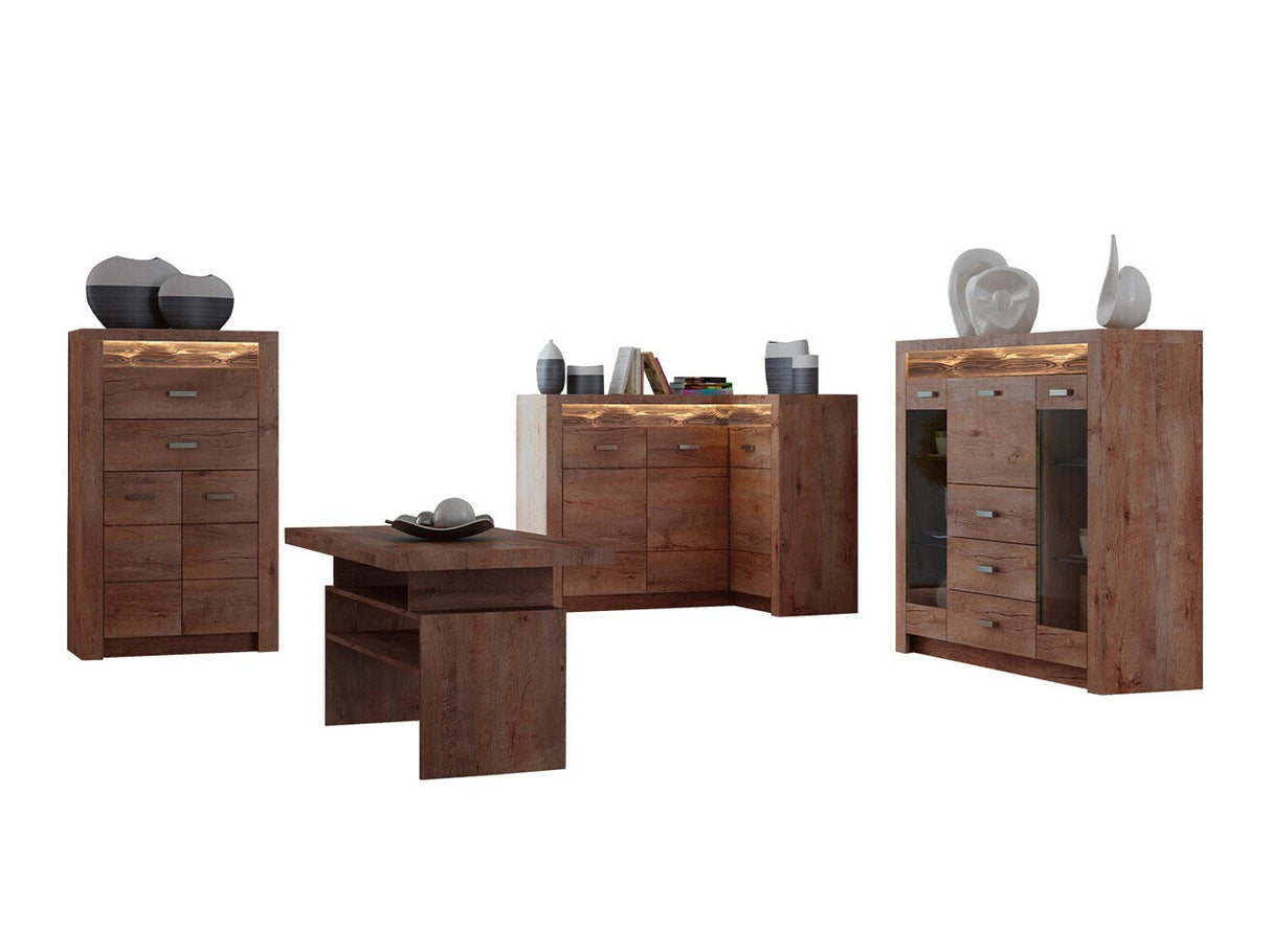 Nappali szett Indianapolis II (Nadia II), Szín: Kőrisfa, Led világítás: Nem