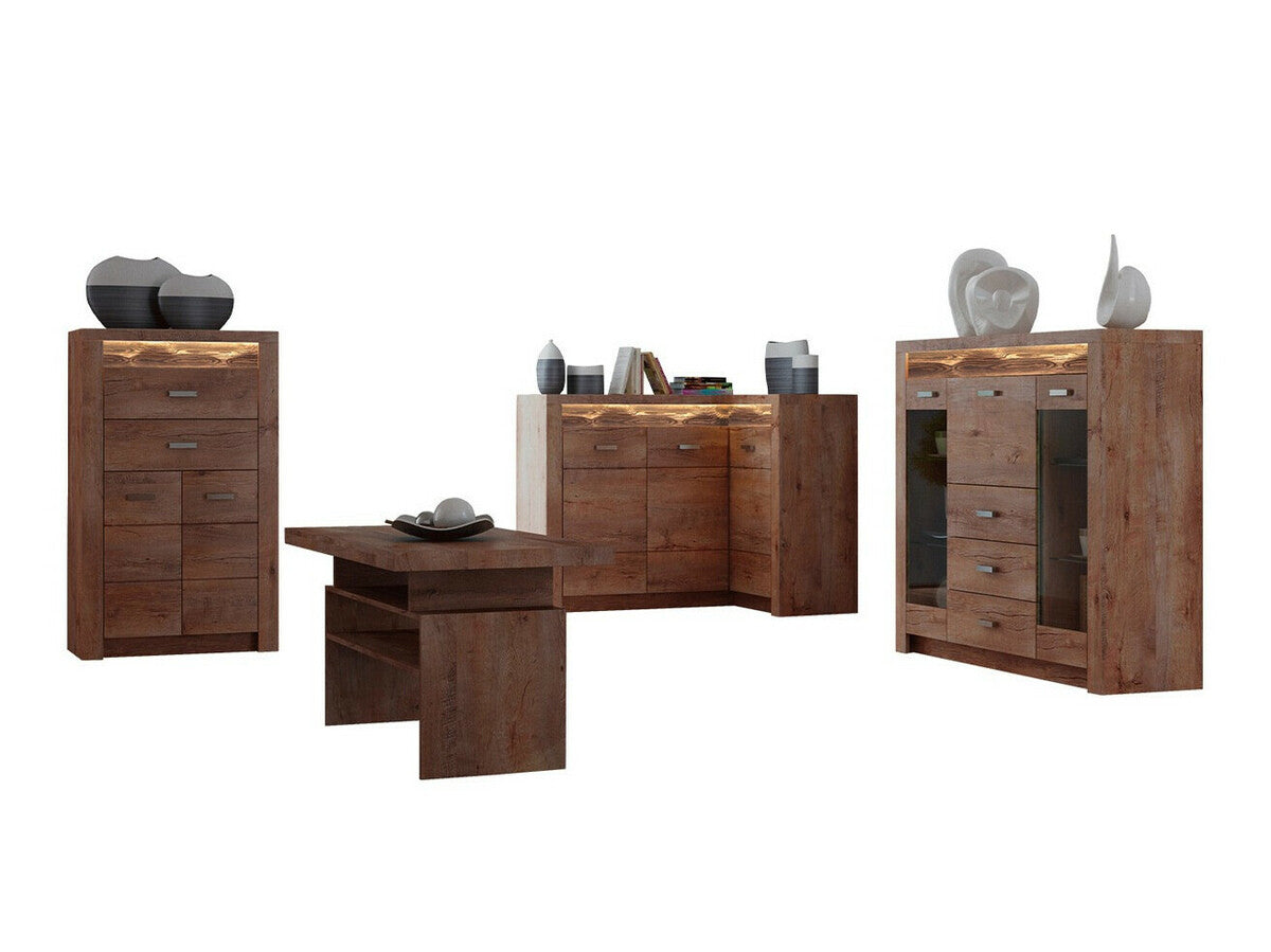 Nappali szett Indianapolis II (Nadia II), Szín: Kőrisfa, Led világítás: Igen