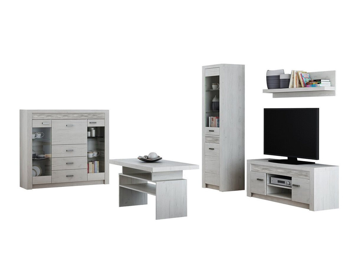 Nappali szett Indianapolis I (Nadia I) I, Szín: Kézműves fehér, Led világítás: Nem