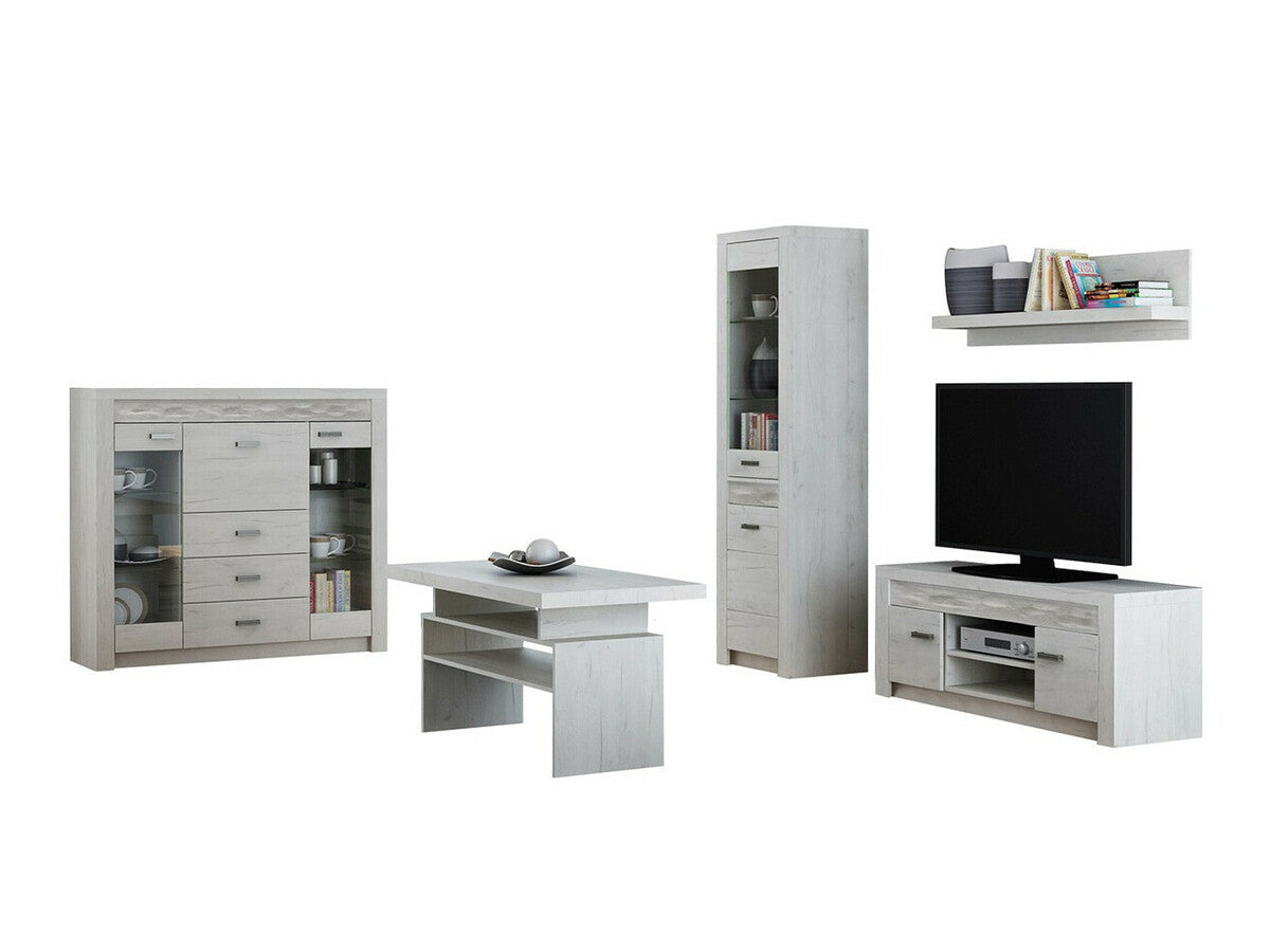 Nappali szett Indianapolis I (Nadia I) I, Szín: Kézműves fehér, Led világítás: Igen