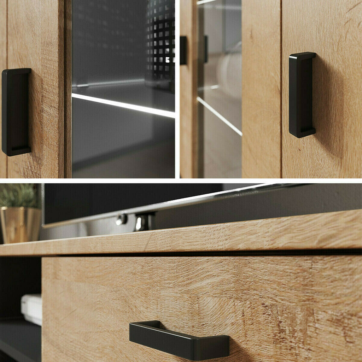 Nappali szett Soho III (Boho III), Szín: Fehér + Fényes fehér, Led világítás: Nem