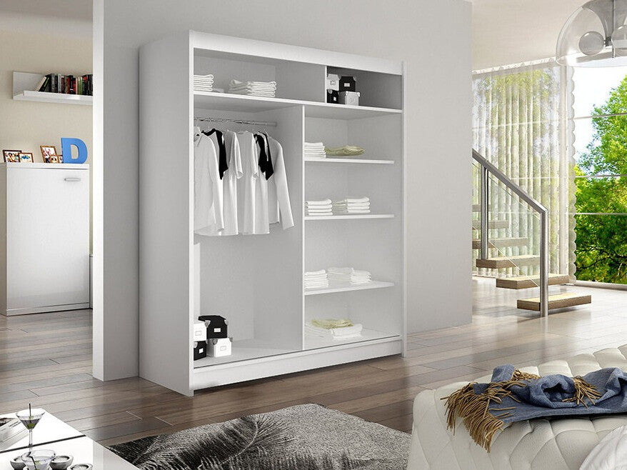 Gardróbszekrény Caminem IV (Belgia IV), Szín: Fekete + Artisan tölgy, Led világítás: Igen