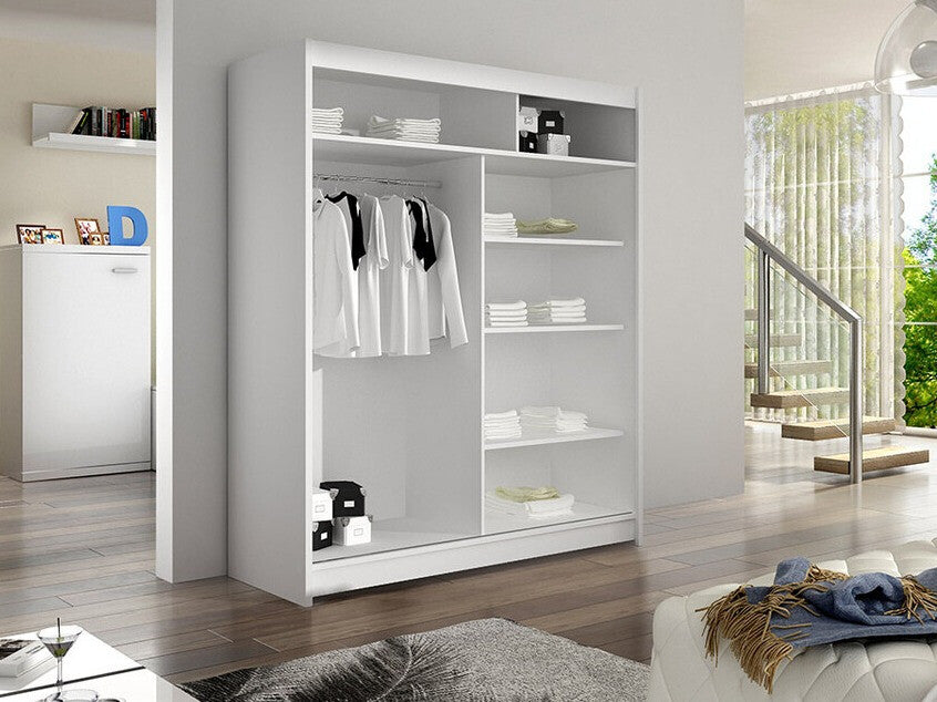 Gardróbszekrény Caminem IV (Belgia IV), Szín: Fehér + Artisan tölgy, Led világítás: Nem