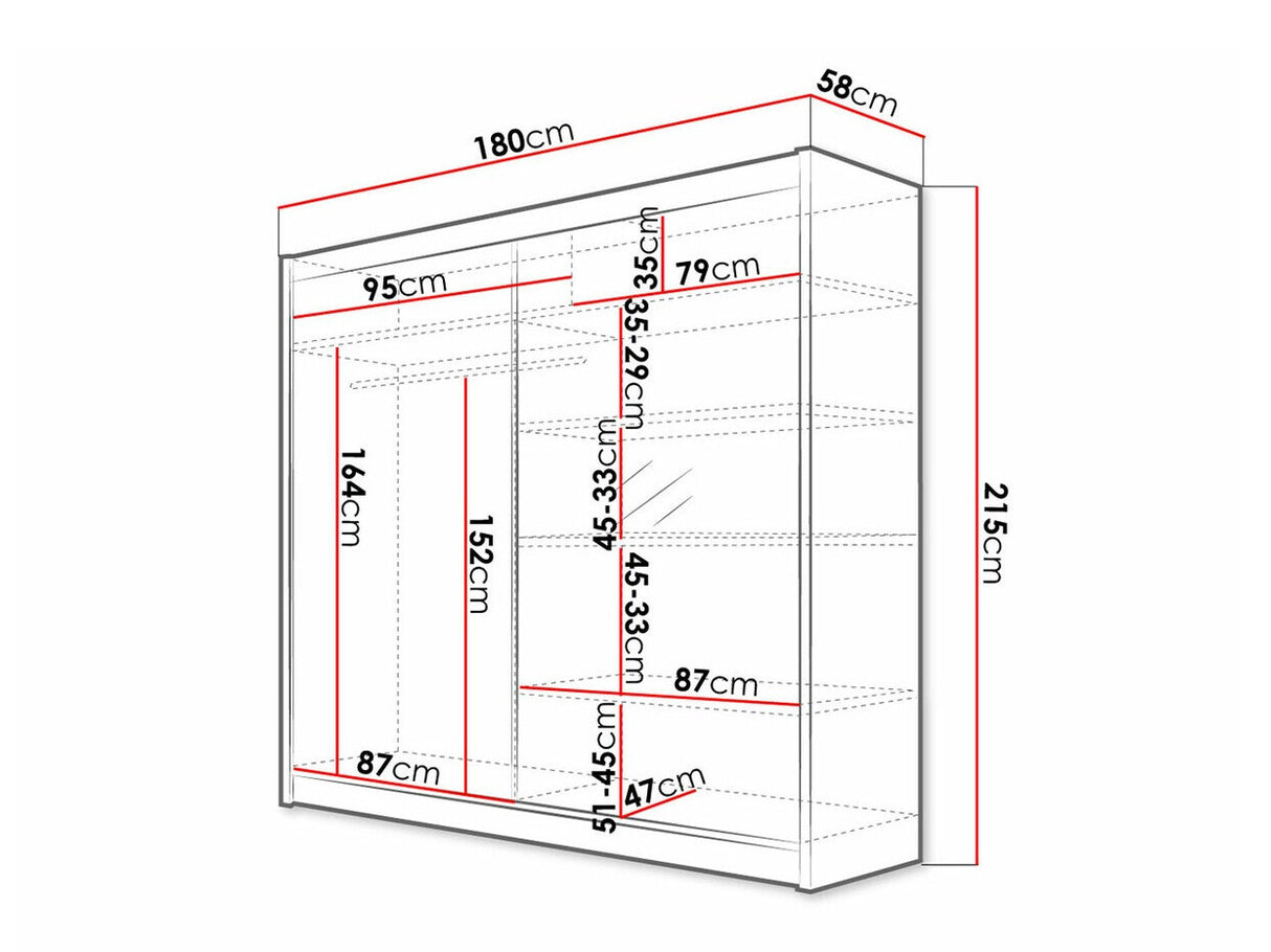 Gardróbszekrény Talin I (Bárasztalr I), Szín: Fehér + Artisan tölgy, Led világítás: Nem