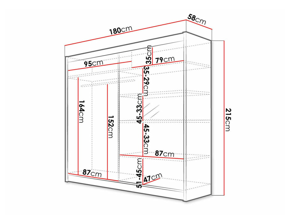 Gardróbszekrény Talin I (Bárasztalr I), Szín: Fehér + Artisan tölgy, Led világítás: Igen