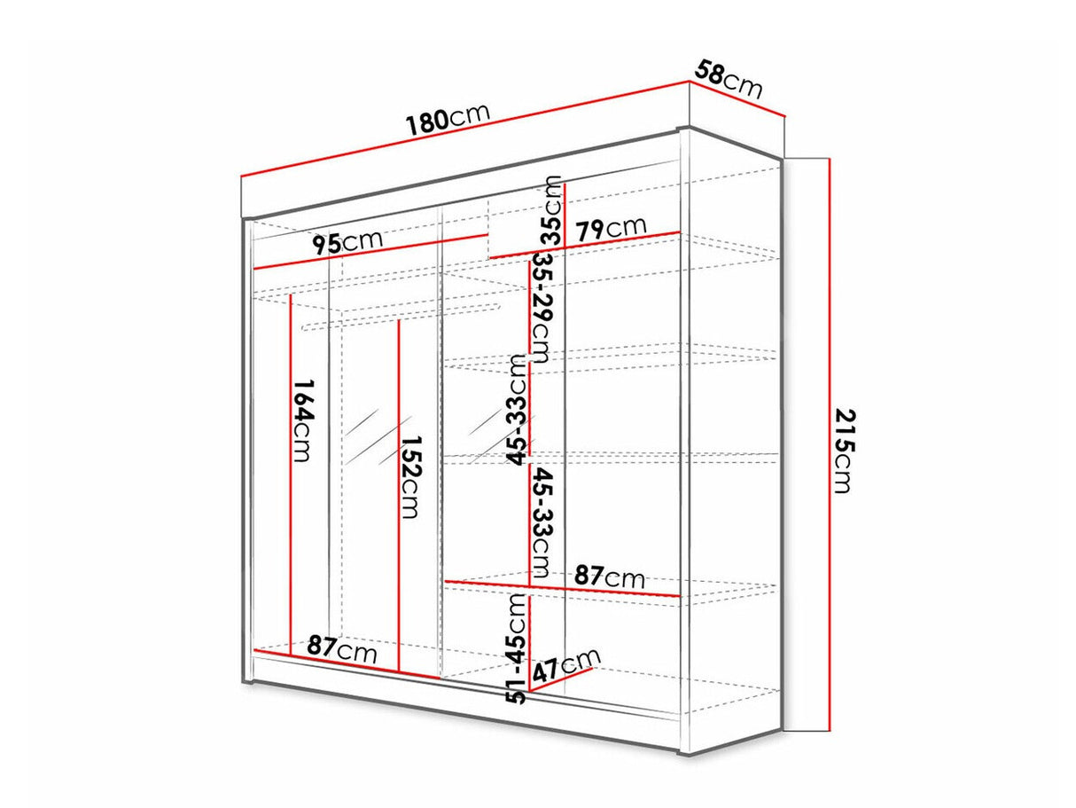 Gardróbszekrény Talin II (Bárasztalr II), Szín: Fekete + Artisan tölgy, Led világítás: Nem