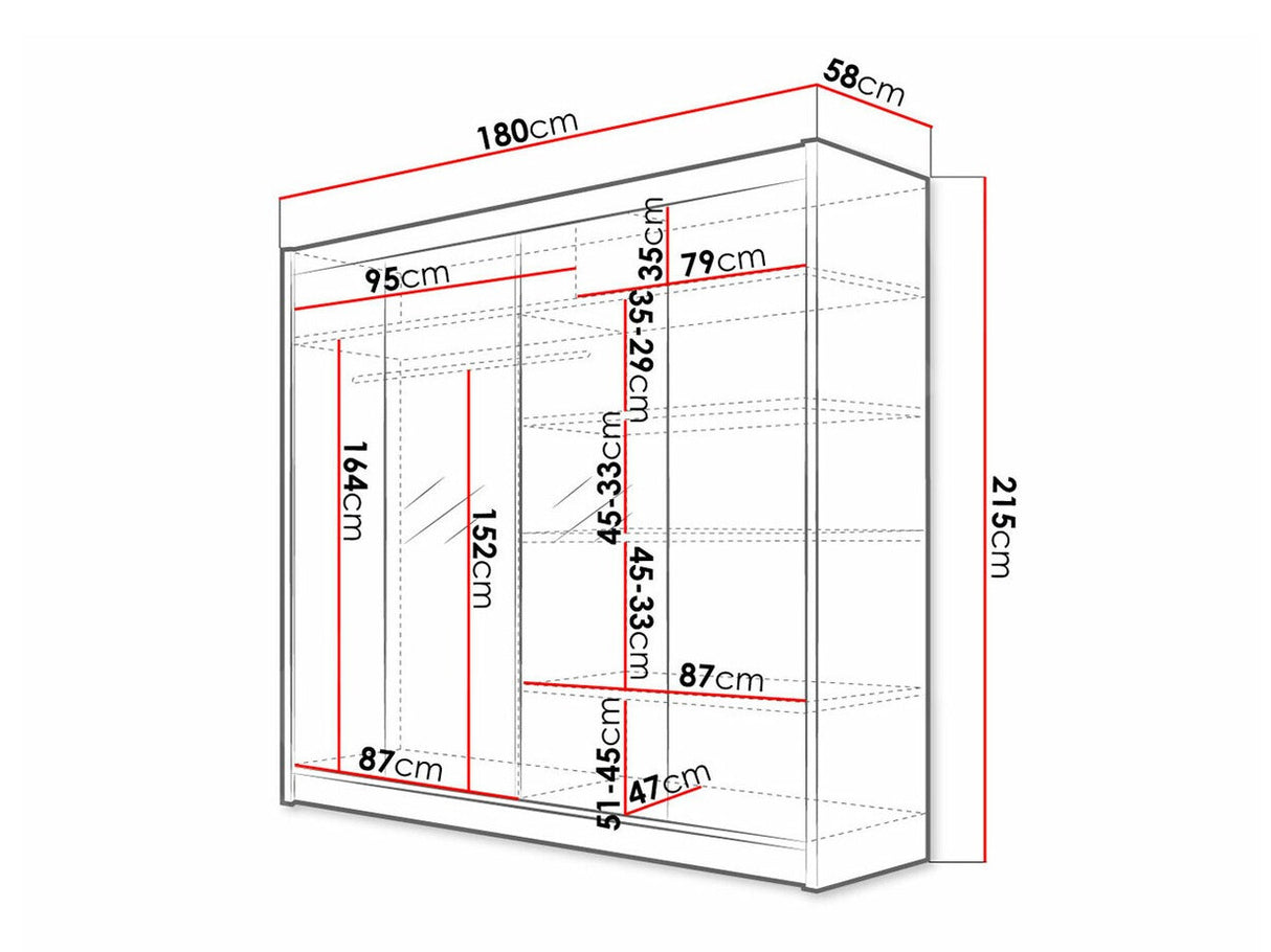 Gardróbszekrény Talin II (Bárasztalr II), Szín: Fekete + Artisan tölgy, Led világítás: Igen