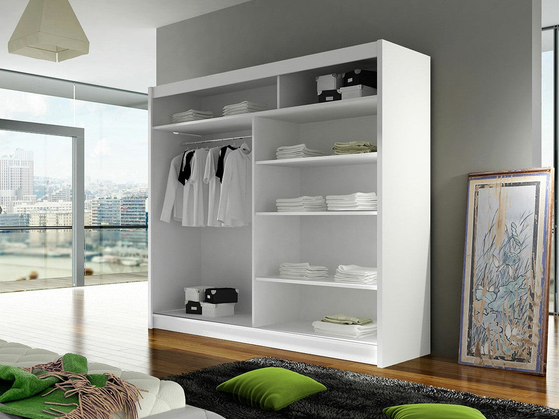 Gardróbszekrény Talin II (Bárasztalr II), Szín: Fehér + Artisan tölgy, Led világítás: Nem