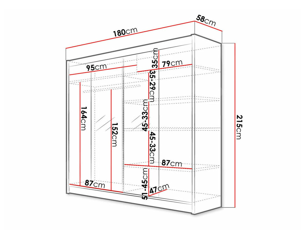 Gardróbszekrény Talin II (Bárasztalr II), Szín: Fehér + Artisan tölgy, Led világítás: Nem