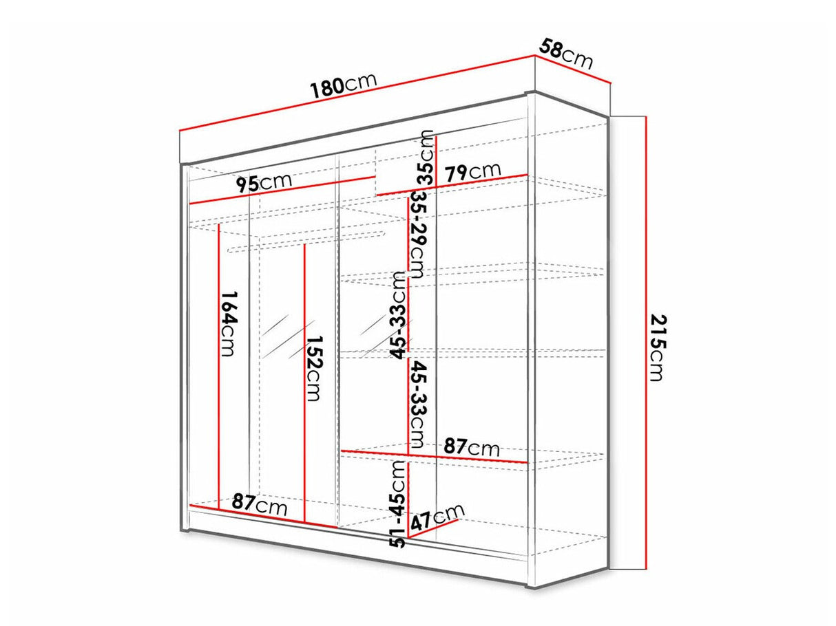 Gardróbszekrény Talin II (Bárasztalr II), Szín: Fehér + Artisan tölgy, Led világítás: Igen