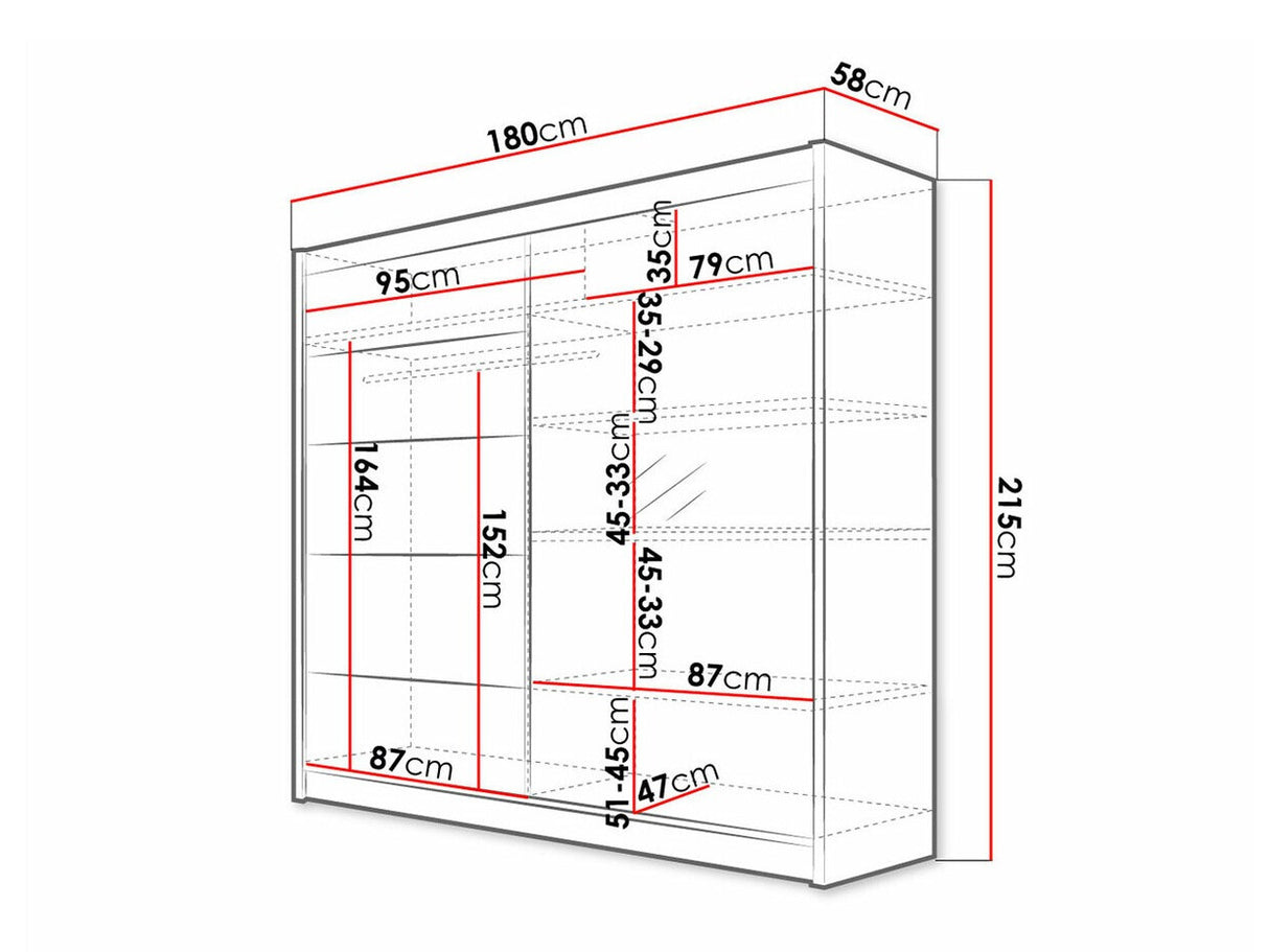 Gardróbszekrény Talin III (Bárasztalr III), Szín: Fekete + Artisan tölgy, Led világítás: Nem
