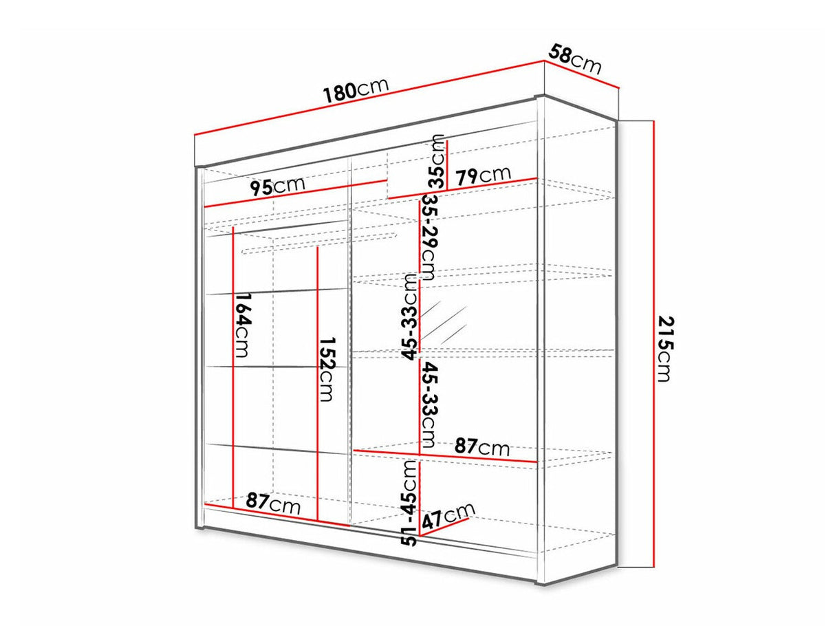 Gardróbszekrény Talin III (Bárasztalr III), Szín: Fekete + Artisan tölgy, Led világítás: Igen