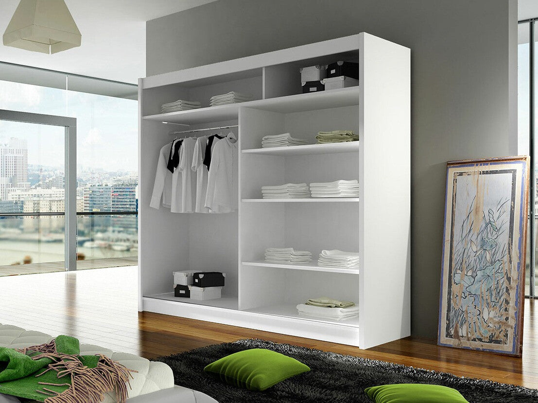 Gardróbszekrény Talin III (Bárasztalr III), Szín: Fehér + Artisan tölgy, Led világítás: Nem