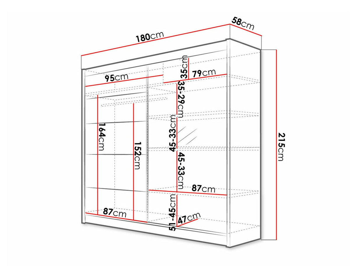 Gardróbszekrény Talin III (Bárasztalr III), Szín: Fehér + Artisan tölgy, Led világítás: Nem