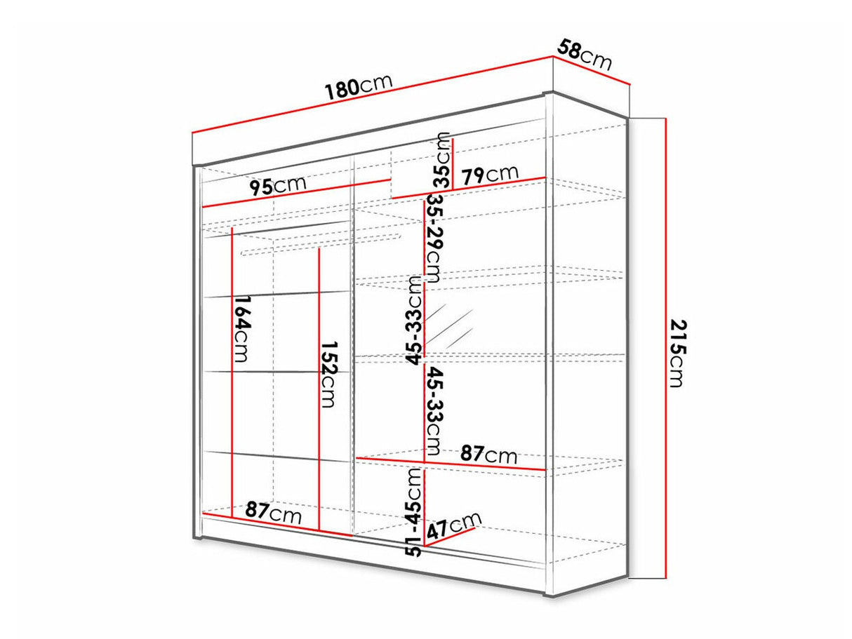 Gardróbszekrény Talin III (Bárasztalr III), Szín: Fehér + Artisan tölgy, Led világítás: Igen