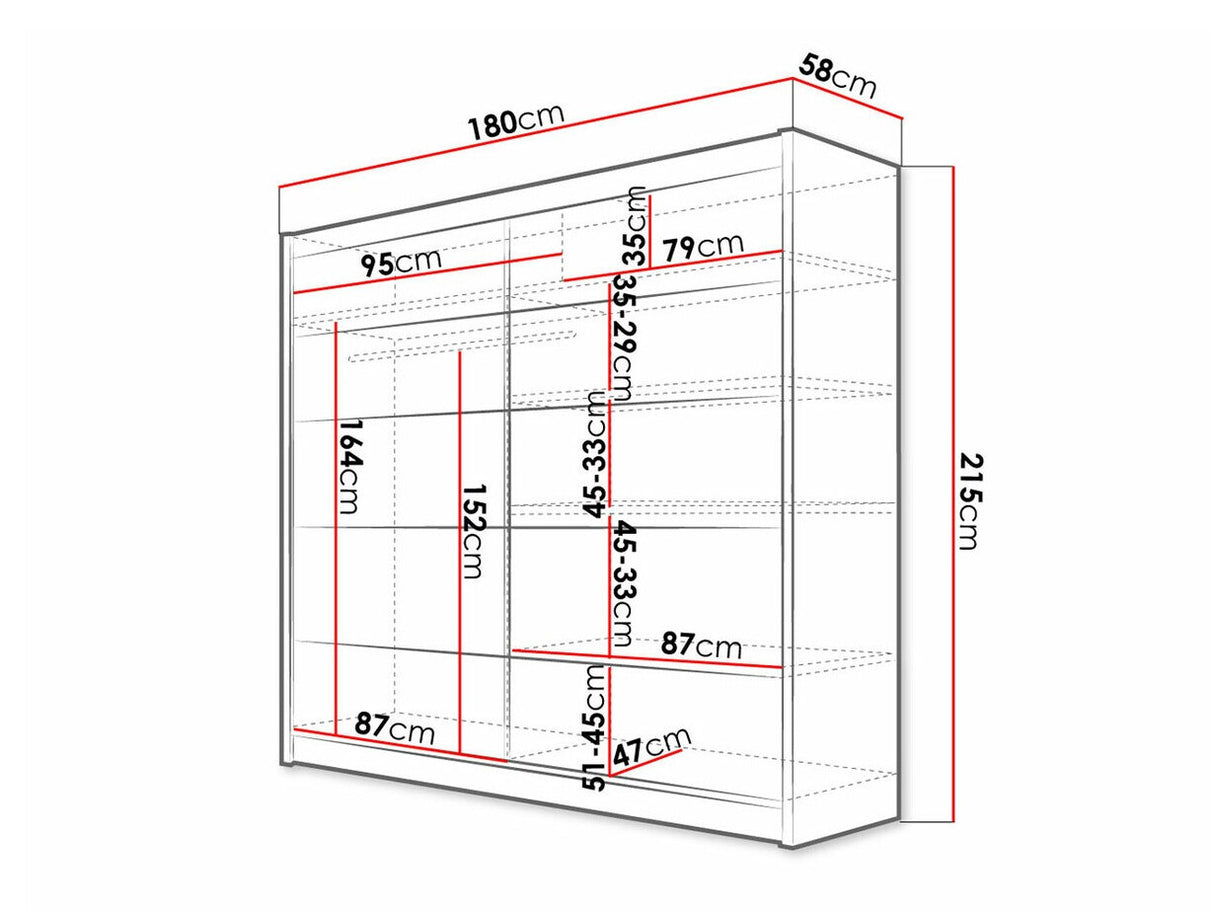 Gardróbszekrény Talin IV (Bárasztalr IV), Szín: Fekete + Artisan tölgy, Led világítás: Igen