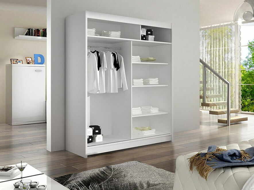 Gardróbszekrény Linem II (Parys II), Szín: Fekete + Artisan tölgy, Led világítás: Igen