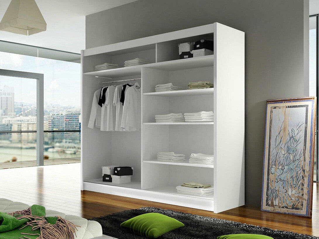 Gardróbszekrény Talin V (Bárasztalr V), Szín: Fehér + Artisan tölgy, Led világítás: Nem