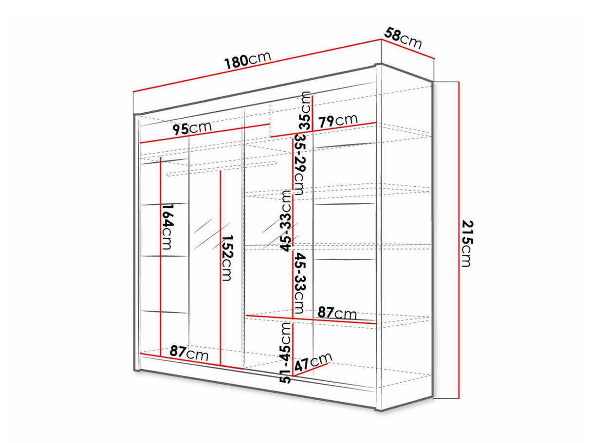 Gardróbszekrény Talin V (Bárasztalr V), Szín: Fehér + Artisan tölgy, Led világítás: Igen