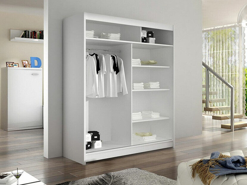 Gardróbszekrény Linem IV (Parys IV), Szín: Fekete + Artisan tölgy, Led világítás: Nem