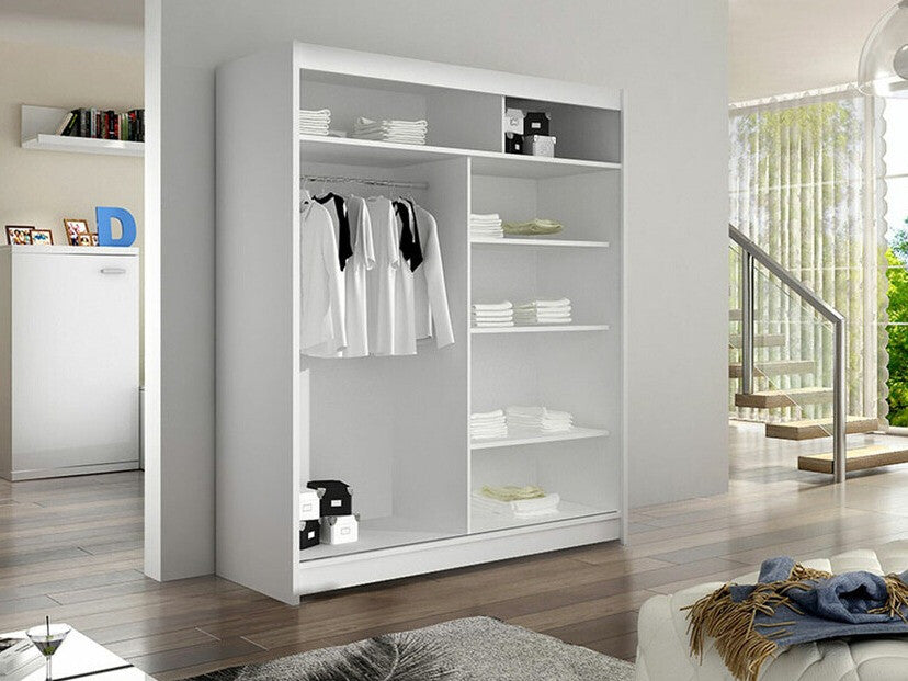 Gardróbszekrény Linem IV (Parys IV), Szín: Fekete + Artisan tölgy, Led világítás: Igen