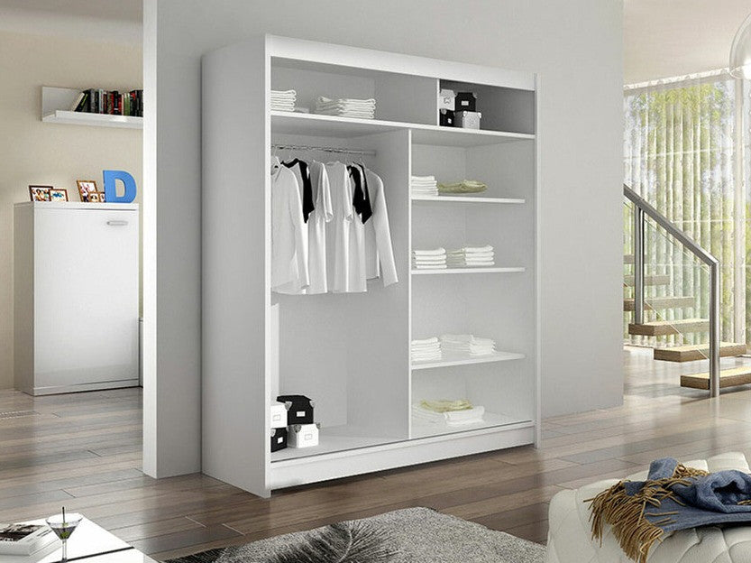 Gardróbszekrény Linem V (Parys V), Szín: Fekete + Artisan tölgy, Led világítás: Igen