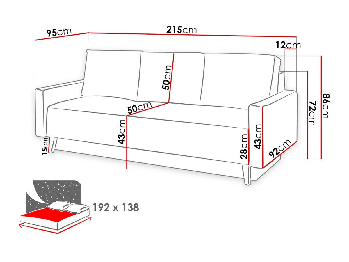 Kanapéágy MEMONE (Temero), Szín: Gomez 12 + Lobox 05