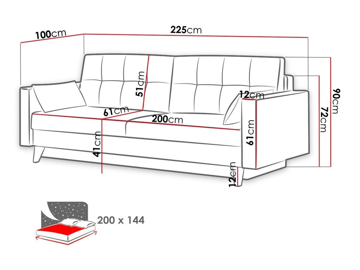 Kanapéágy Marina (Ominel) I, Szín: Sawana 21