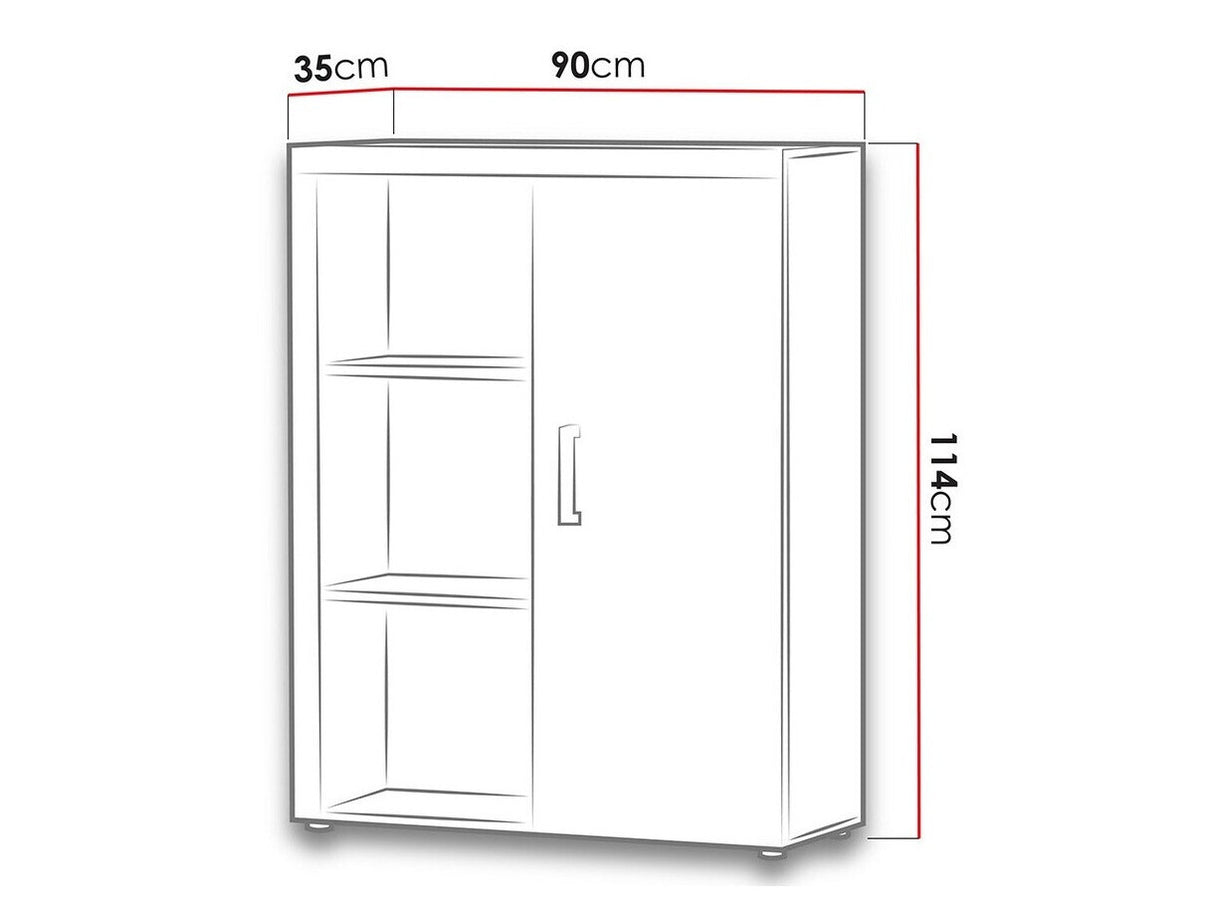 Szekrény Samba 3 (Mamba MA3), Szín: Fehér + Fényes fekete