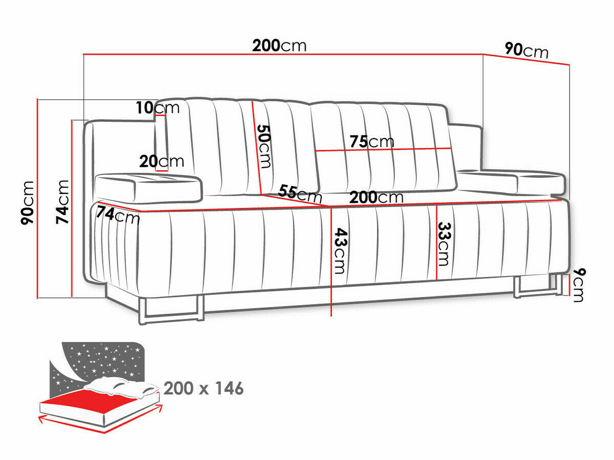 Kanapéágy Laguna (Oraos), Szín: Lux 06