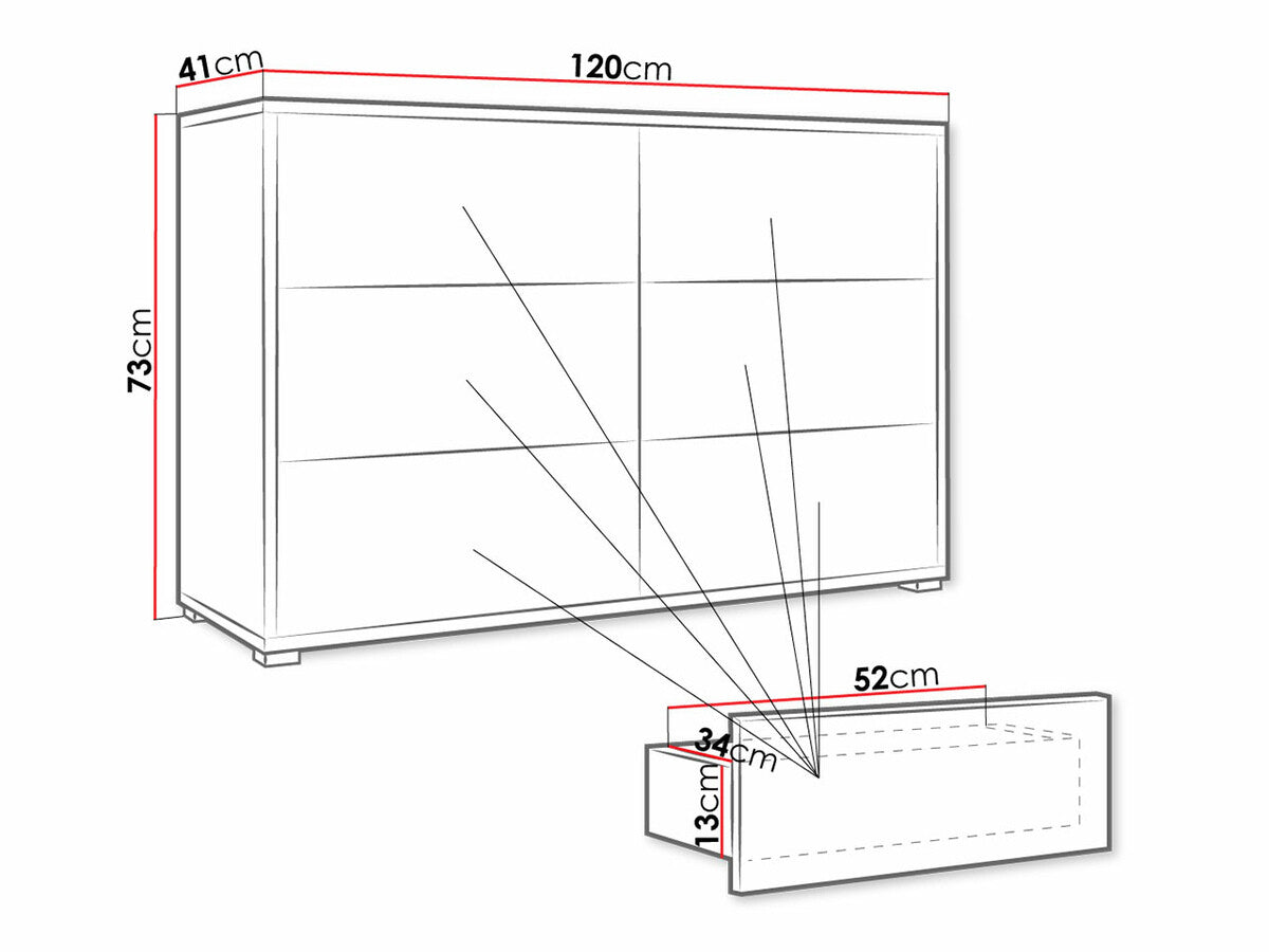 Komód Komoda GESITA K6SZ Biały (Fehér)