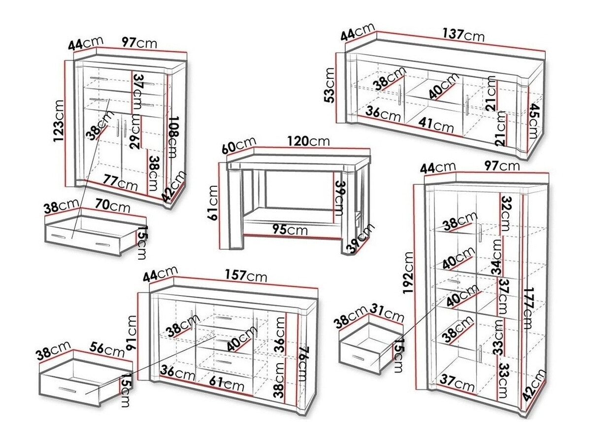 Nappali szett Dallas III, Szín: Sonoma tölgy