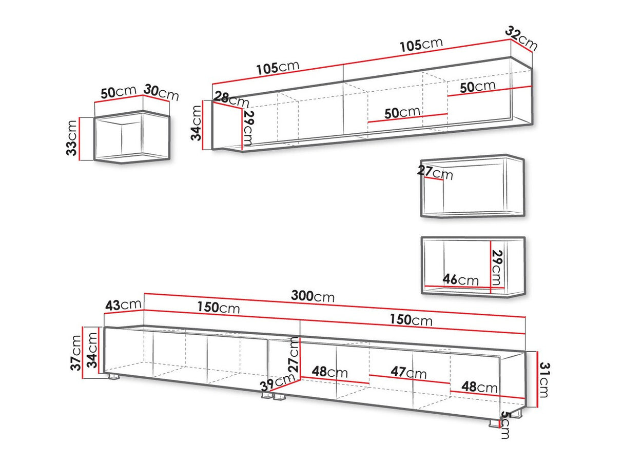 Nappali szett Calabrini (Bralani XXXI), Szín: Fehér + Fényes fehér + arany tölgy