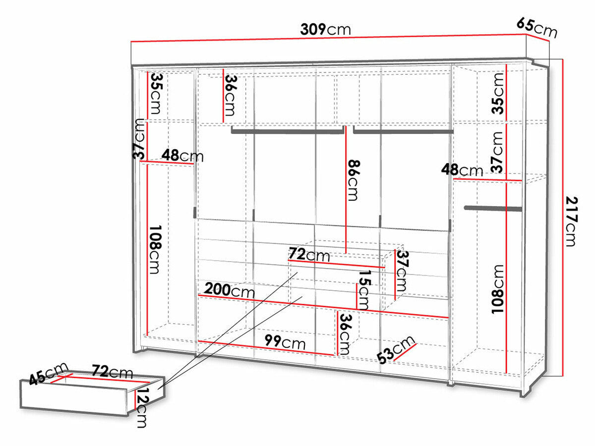 Gardróbszekrény Panama (Persearo) 310