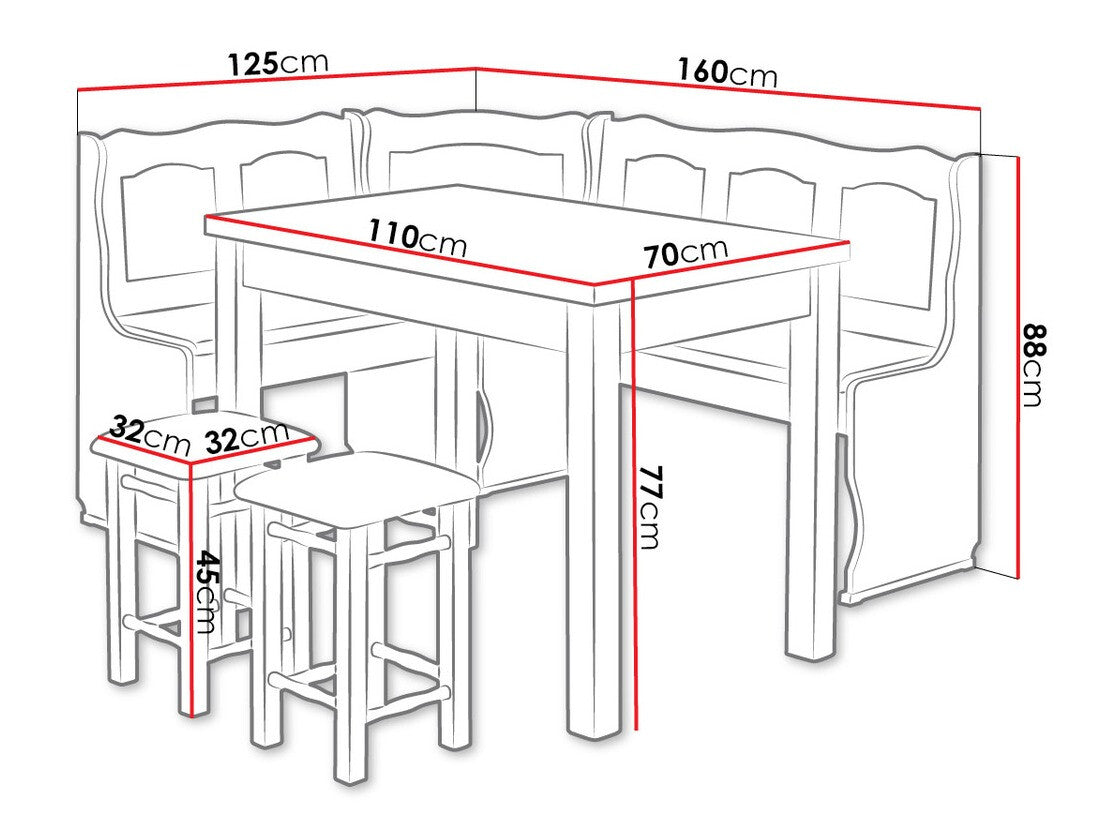 Sarok étkező garnitúra Maxi (Soter)