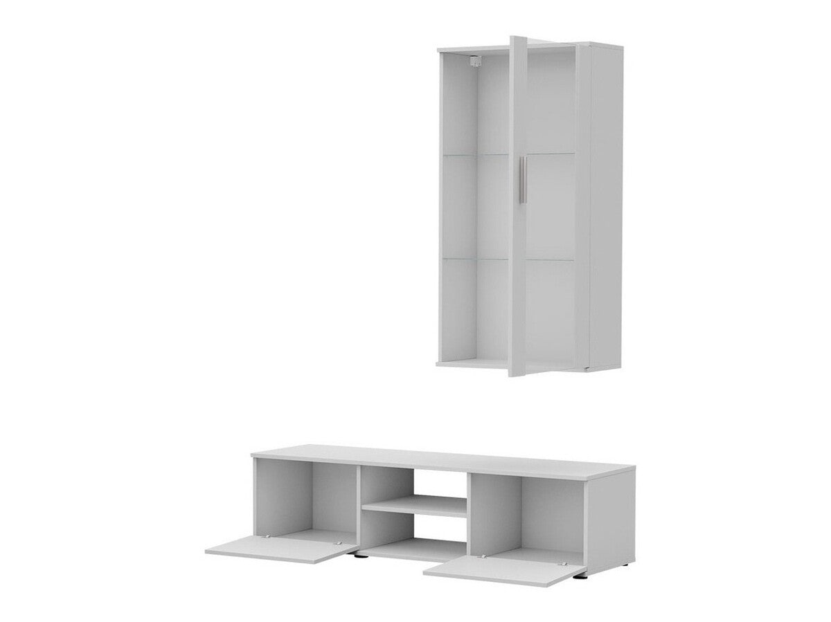 Nappali szett Soho V (Boho V), Szín: Fekete + Fényes fekete, Led világítás: Kék