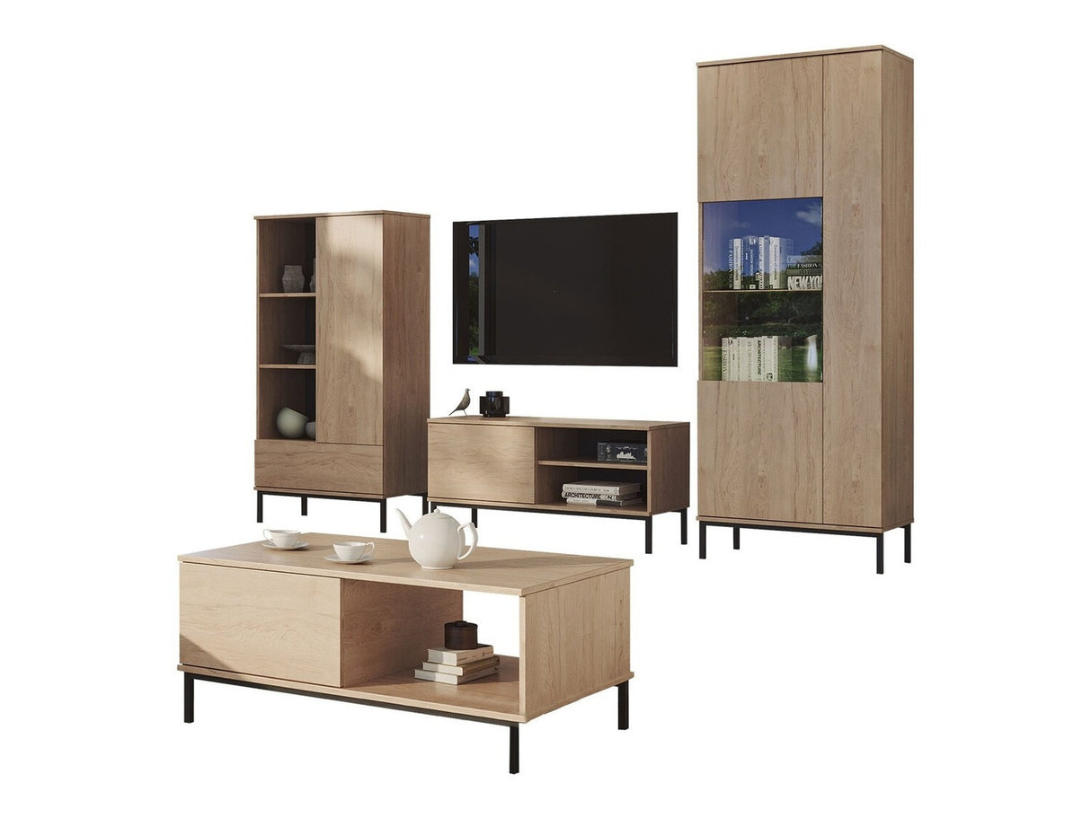 Nappali szett QUERTY III (Marinez III), Szín: Fényes fa, Led világítás: Nem