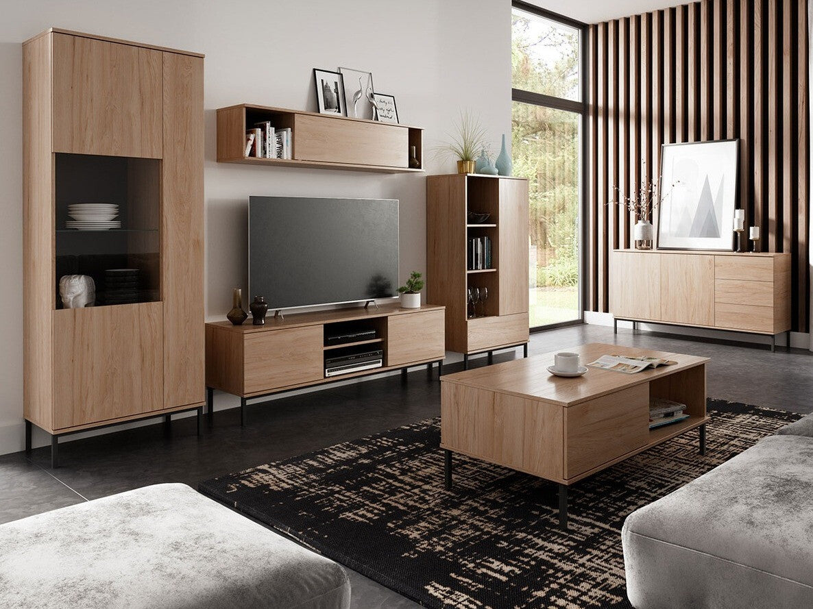 Nappali szett QUERTY I (Marinez I), Szín: Fényes fa, Led világítás: Igen