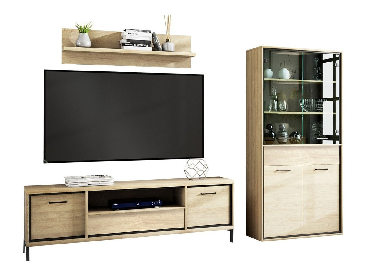 Nappali szett MEDIOLAN IV (Sarged IV), Szín: Fényes fa, Led világítás: Igen, Lábak: Igen