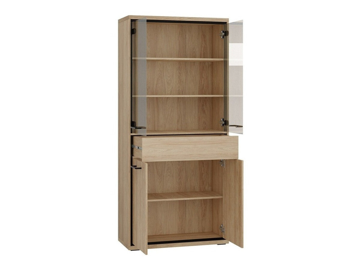 Nappali szett MEDIOLAN IV (Sarged IV), Szín: Fényes fa + Tölgy, Led világítás: Igen, Lábak: Nem