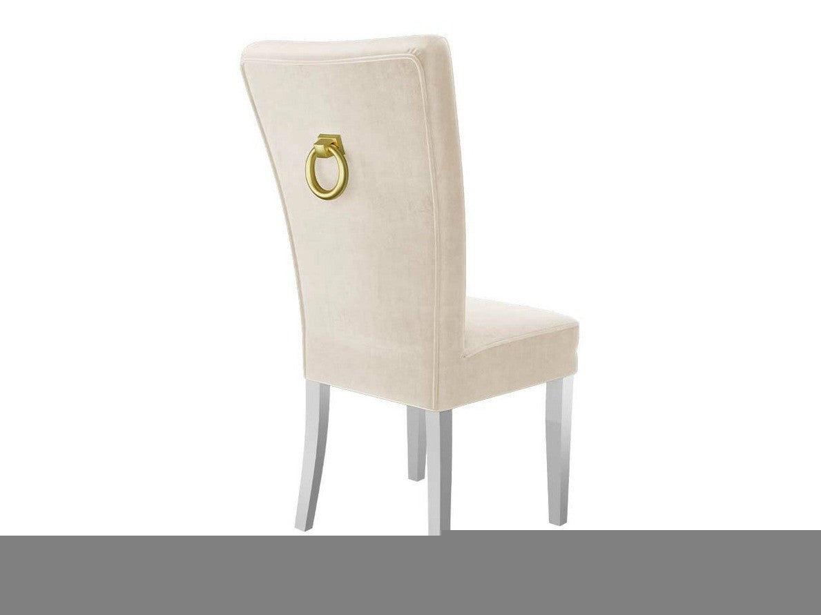 Szék S67 (ST67) + díszítés, Színes dekorációk: Aranysárga, Lábak színe: Fehér, Szín: Magic Velvet 2250