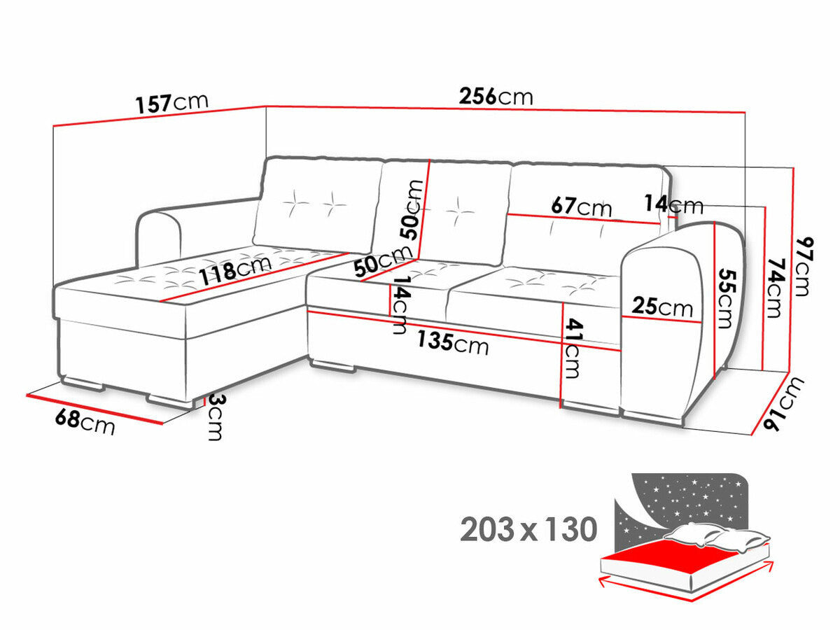 Sarokkanapé BARI M (Darilko), Szín: Monolith 09