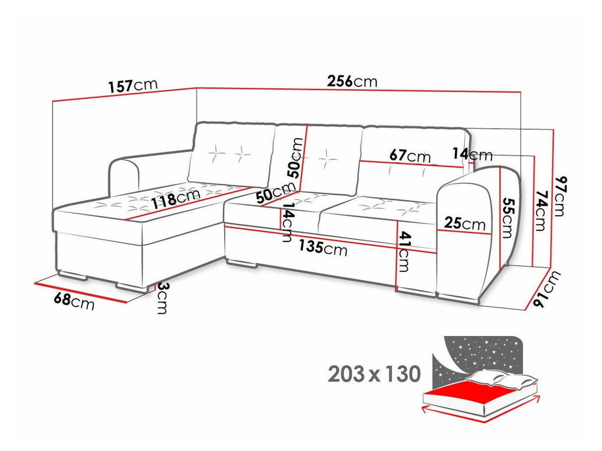 Sarokkanapé BARI M (Darilko), Szín: Manila 18