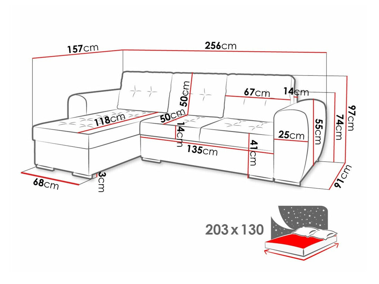 Sarokkanapé BARI M (Darilko), Szín: Manila 35