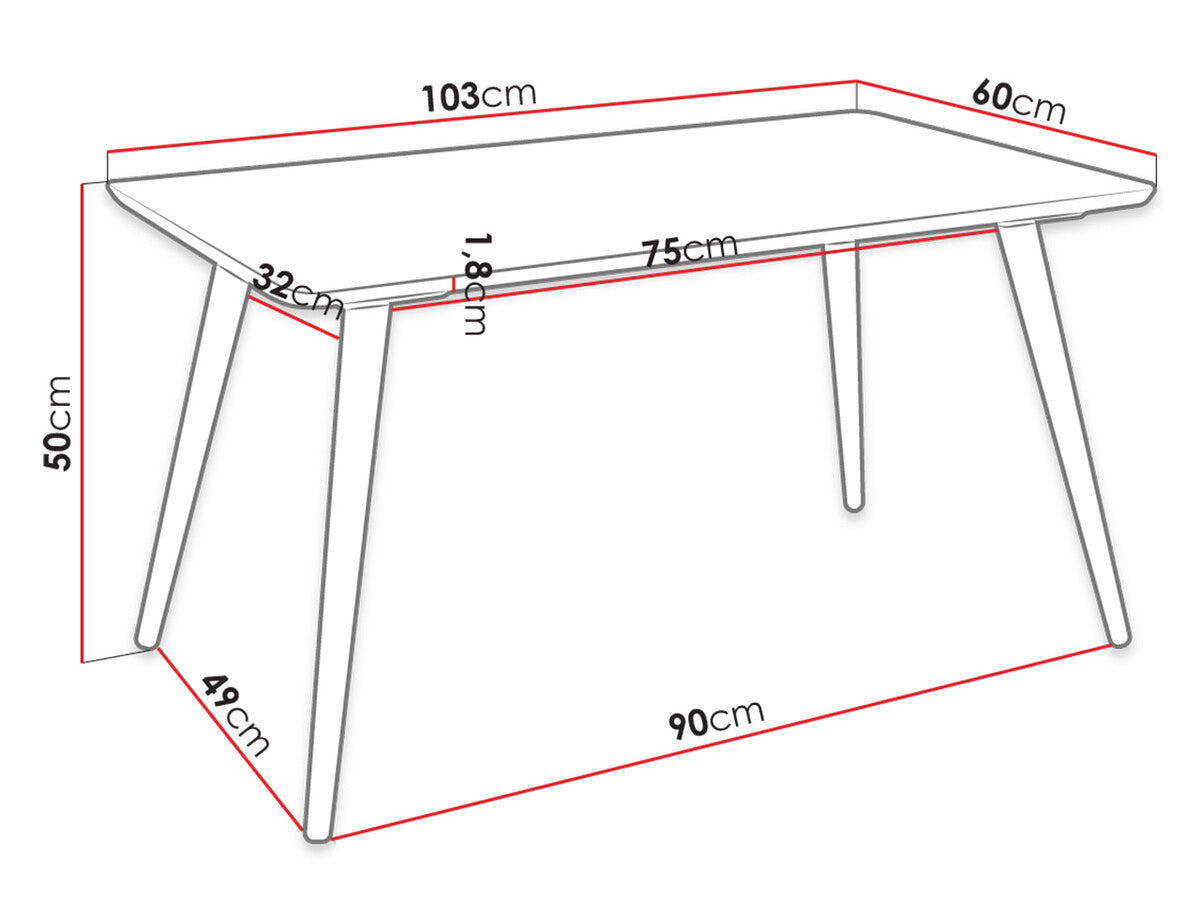 Dohányzóasztal INES 103x60 (Vidariko), Szín: Fekete