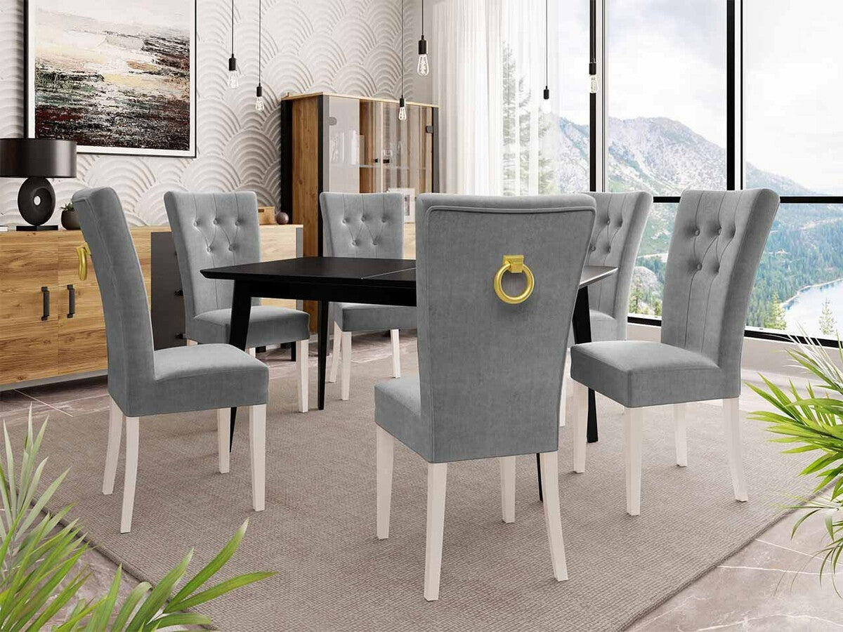 Asztal SKANDI 140 + (1x40) x 80 (Botiler), Szín: Fekete